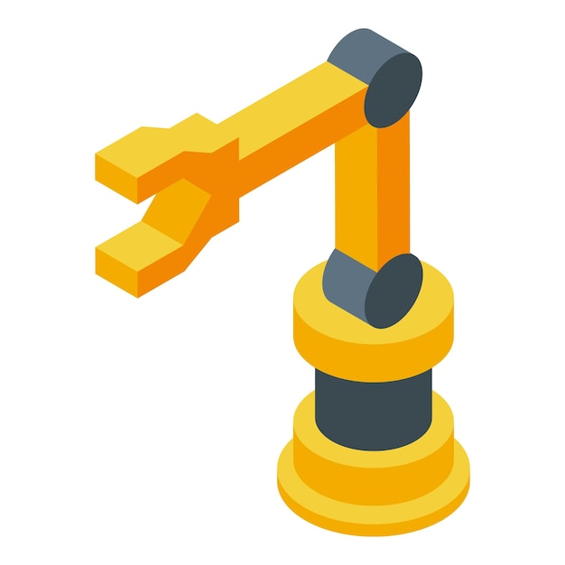 Robotic arm moving industrial automation technology in isometric view