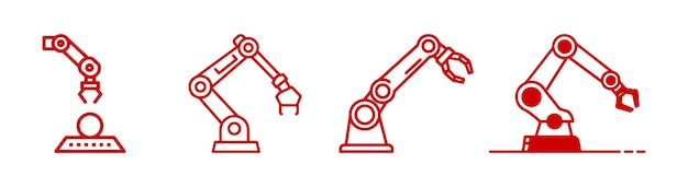 Robotic hand manipulator silhouette symbol icon