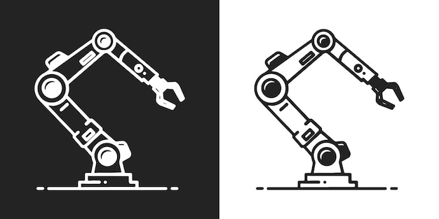 Robotic hand manipulator silhouette symbol icon