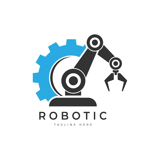 robotic hand manipulator symbol icon robot limb logo robot arm automation robot cnc shape logo