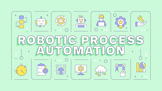 Robotic process automation light green word concept