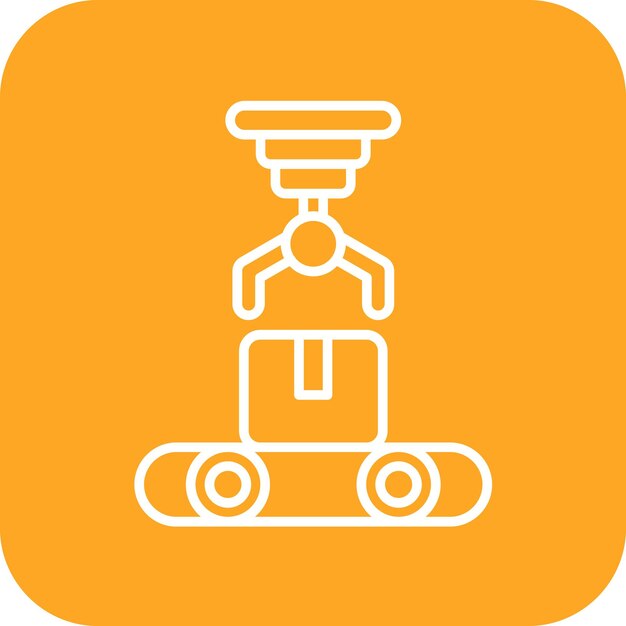 Robotic Produce Sorting icon vector image Can be used for Farming and Gardening