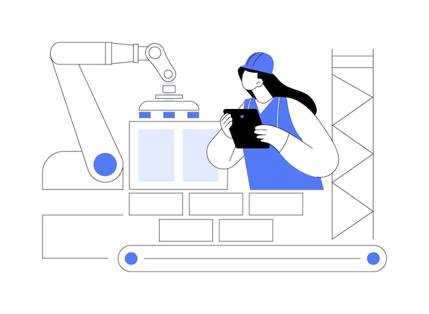 robotics construction abstract concept vector illustration