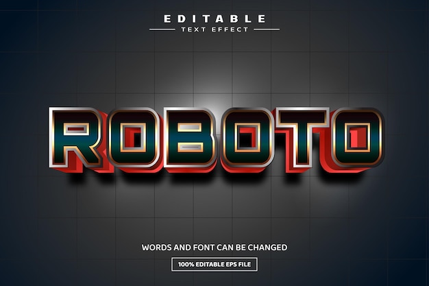 roboto 3d editable text effect template