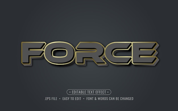 robust metallic gold and black 3d text effect