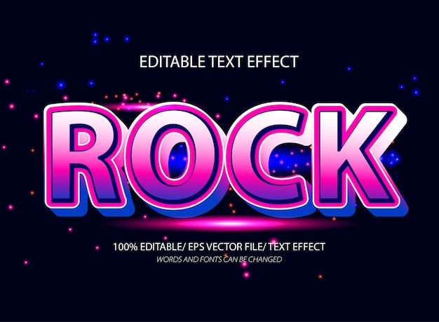 Rock editable text effect and editable text style