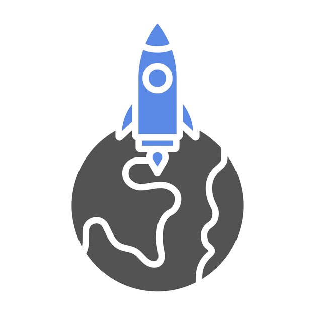 Rocket Earth Icon Style