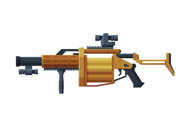 Rocket Launcher Military Army Weapon Object Flat Style Vector Illustration