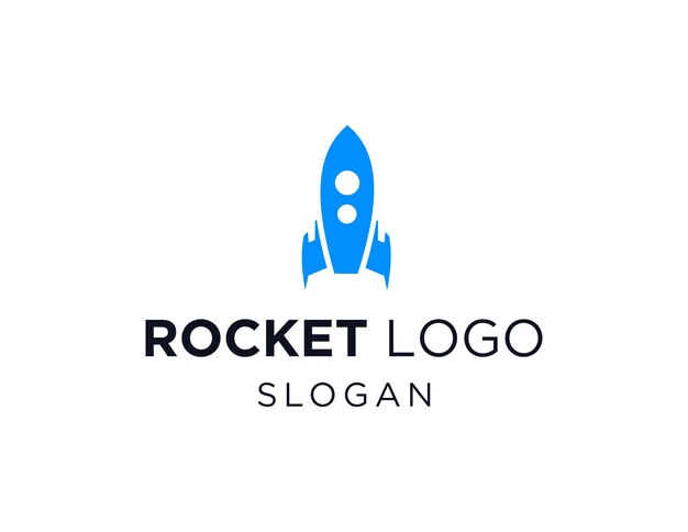 rocket logo design created using the corel draw 2018 application with a white background