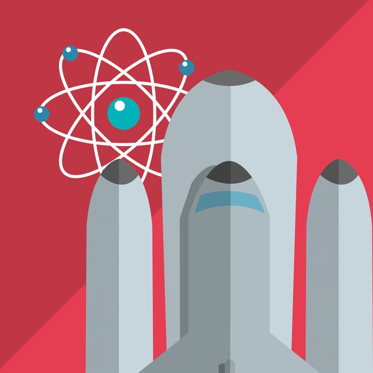 Vektör rocket with science related icons image 