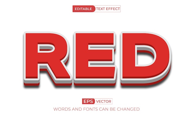 Röd 3D-texteffekt
