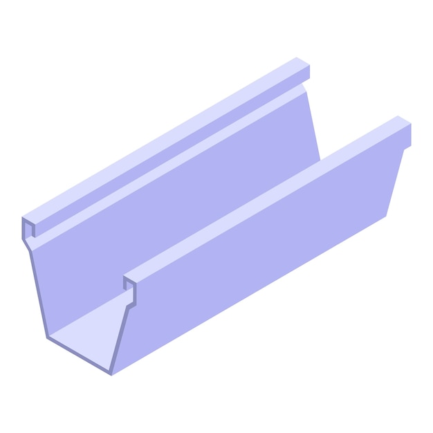 Rooftop gutter icon Isometric of rooftop gutter vector icon for web design isolated on white background
