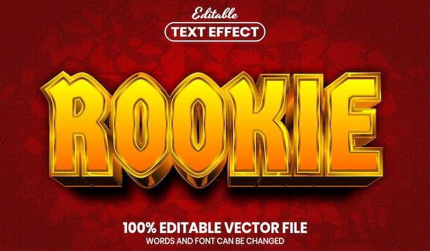 rookie text, font style editable text effect