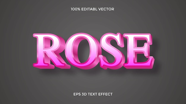 Rose 3D Style Tekst Effekt