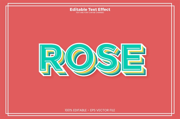 Rose editable text effect in Vintage trend style