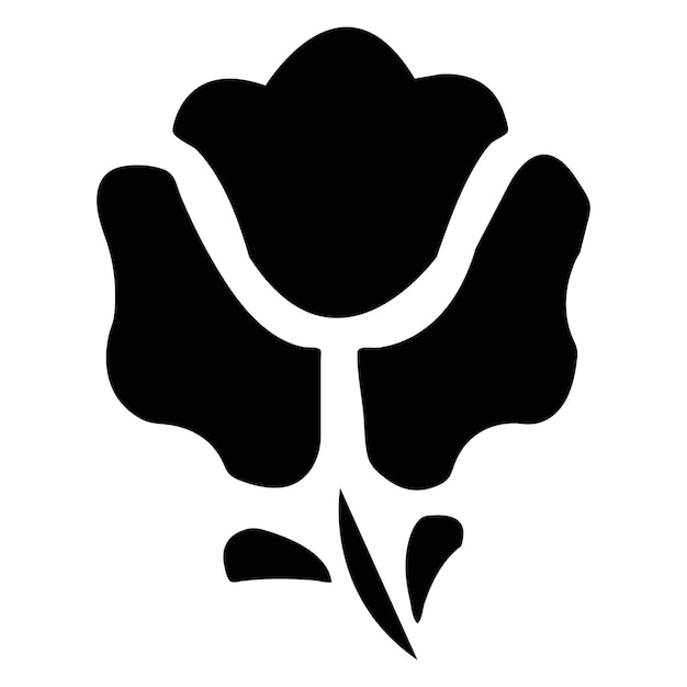 Rose Icon on Black and White Vector Backgrounds illustration