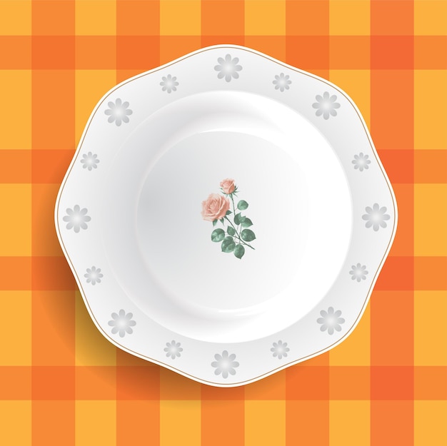 rose pattern plate