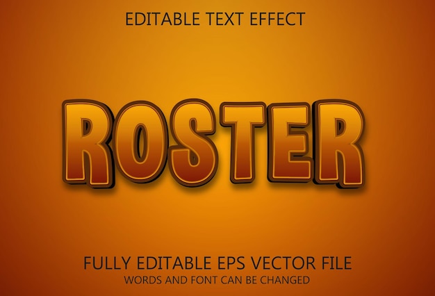 roster text effect