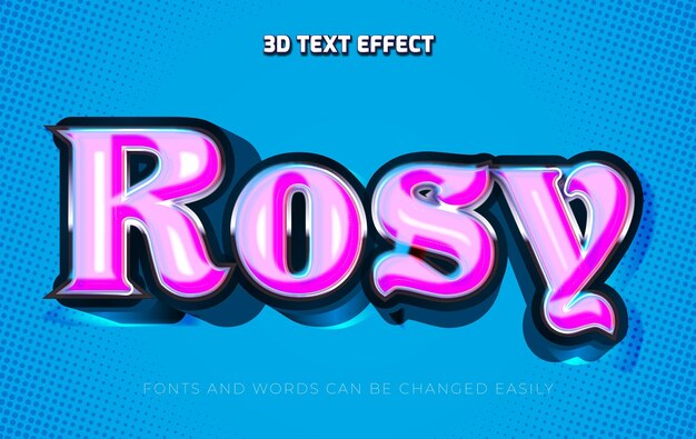Rosy 3d editable text effect style