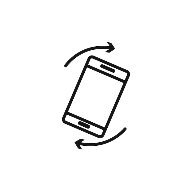 rotate phone icon Isolated flat vector in outline