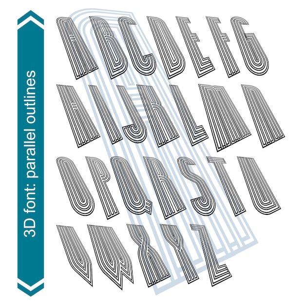 rotated constructor dimensional script vector geometric letters