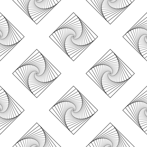 rotating concentric squares seamless pattern, square optical illusion pattern, black and white