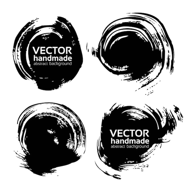 Round abstract backgrounds smears vector objects isolated on a white background