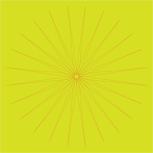 Round Abstract Rays Floral Design
