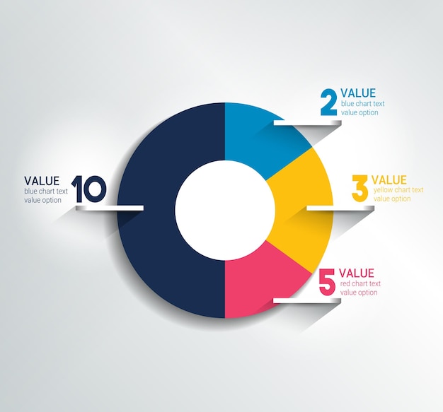 round circle chart graph simply color editable infographics elements