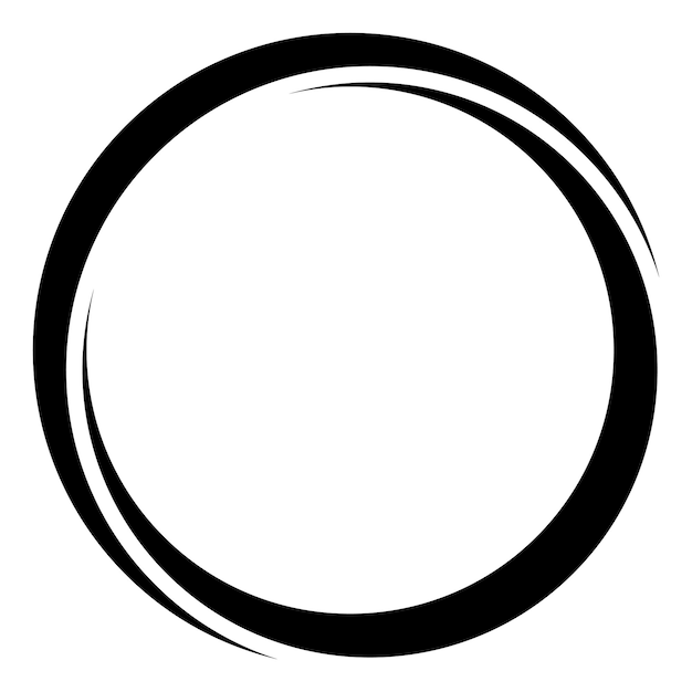 round curve frame black white moon ornament circle border doodle
