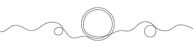 Round frame in continuous line drawing style Line art of round frame