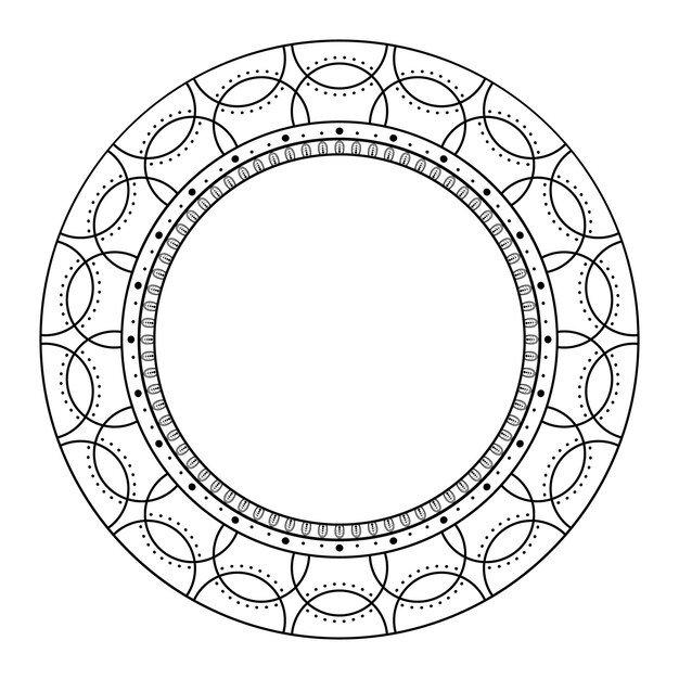 Round frame with a pattern. Geometric pattern. Simple style