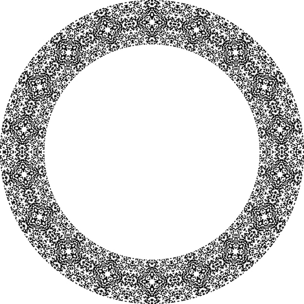 round frame with abstract shapes pattern vector illustration isolated on white background