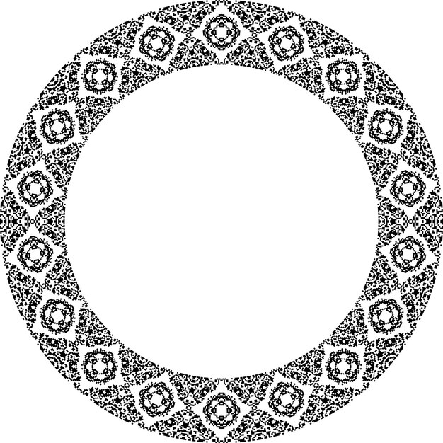 round frame with abstract shapes pattern vector illustration isolated on white background