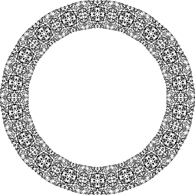 round frame with abstract shapes pattern vector illustration isolated on white background
