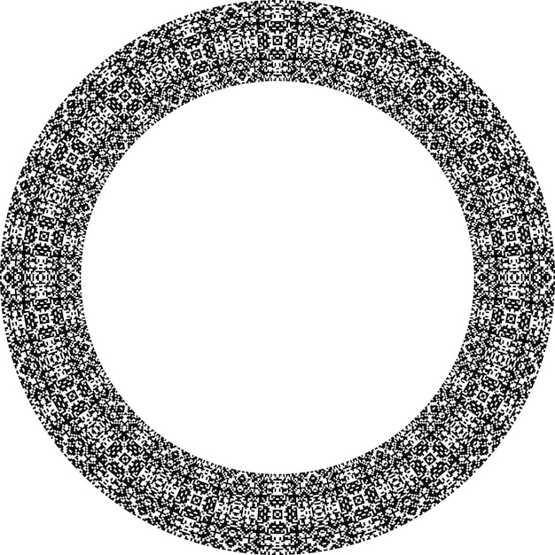 round frame with abstract shapes pattern vector illustration isolated on white background