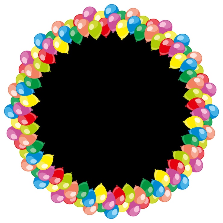Vektör round frame with balloons