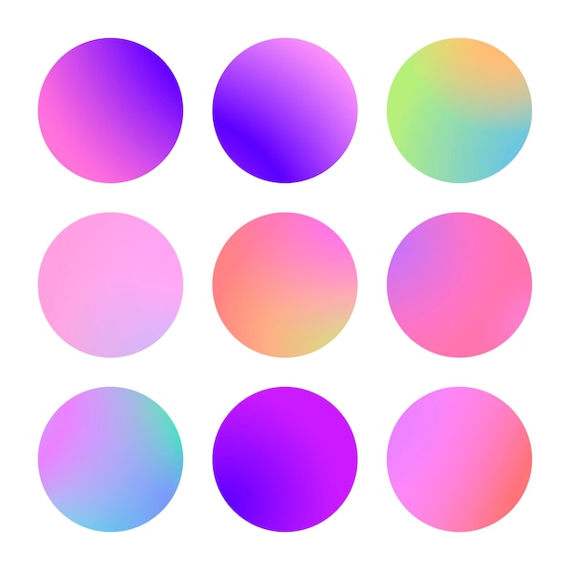 Round gradient set with modern abstract