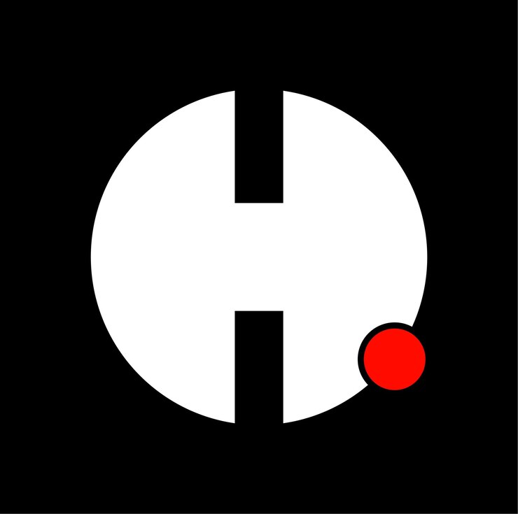 Vektör round h lettering icon. h point brand symbol.