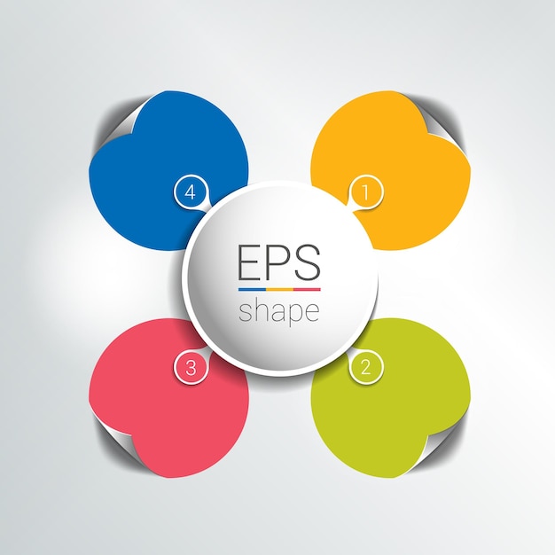 round infographic 4 steps net flow chart diagram graph chart flowchart banner template vector