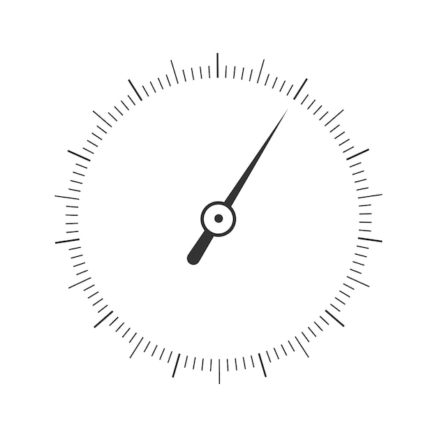 Round measuring scale with arrow Template of barometer compass manometer or level meter tool