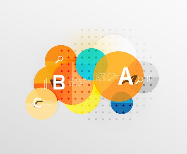 Round modern circle option infographic diagram Vector template background for workflow layout diagram number options or web design