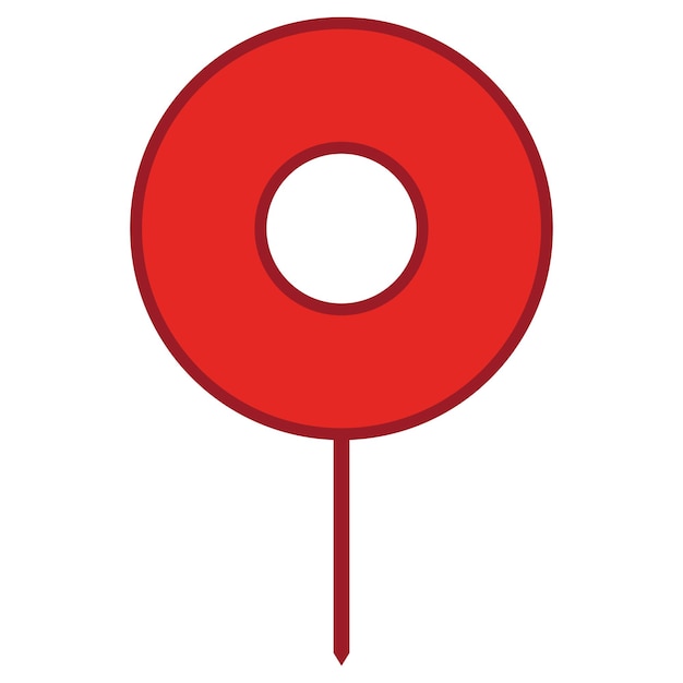 Round pin marker with white dot isolated on white background Red location map icon Location pin with outline