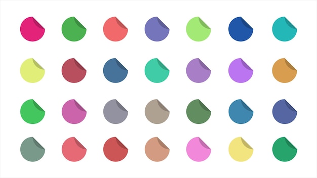 Round shaped dot paper stickers and labels on a white background