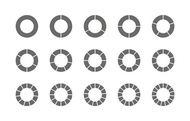 Round structure graph Circular chart Pie diagram divided into pieces Set schemes with sectors