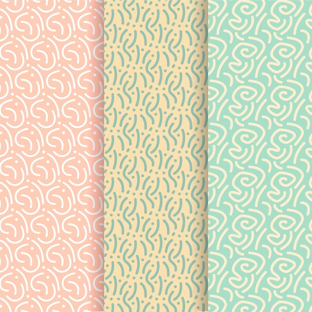 Rounded lines seamless pattern template