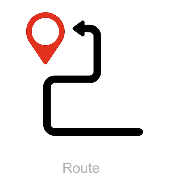 route and location icon concept