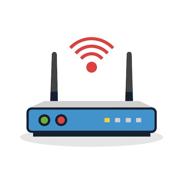 Router flat vector illustration on white background