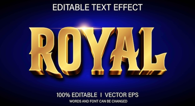 royal 3d vector text effect with modern style design