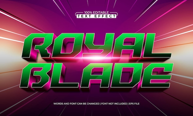 royal blade editable text effect with a knight and hero text style
